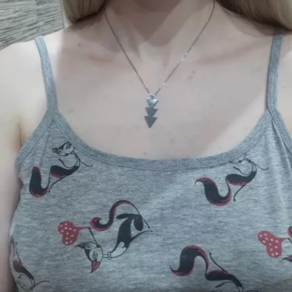 Triangle Trio Stainless Steel Necklace - Picture 2 of 2